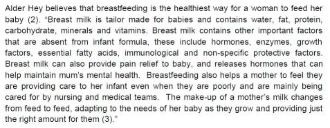 Extract from Alder Hey Expressed Breast Milk Standard Operating Procedure